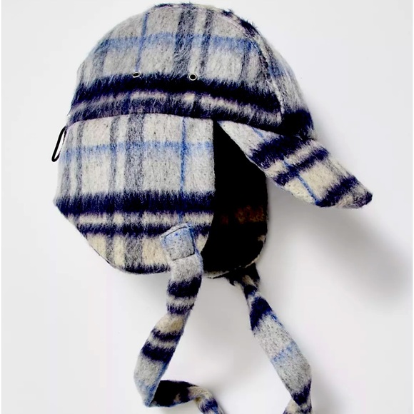 Free People, Carter Brushed Plaid Trapper Hat - Picture 1 of 6